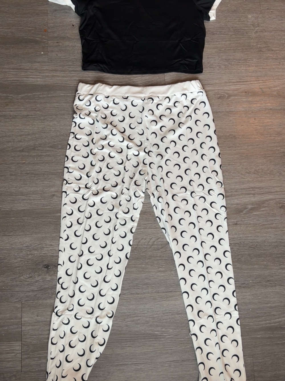 White Moon-Print Girls' Leggings